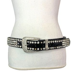 CROC Embossed Blinged Out Belt Sz M
